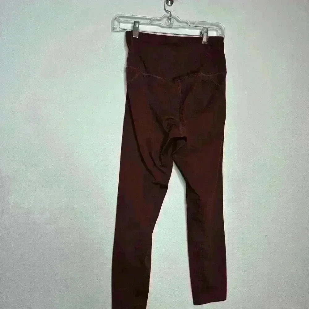 Girlfriend collective burgundy leggings women’s size small buttery soft - Picture 3 of 5